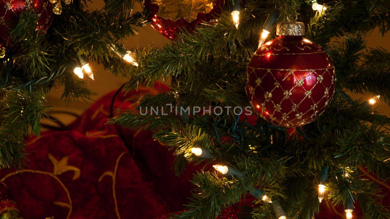 Christmas tree in historical Broadmoor Hotel during the White Lights ceremony.
