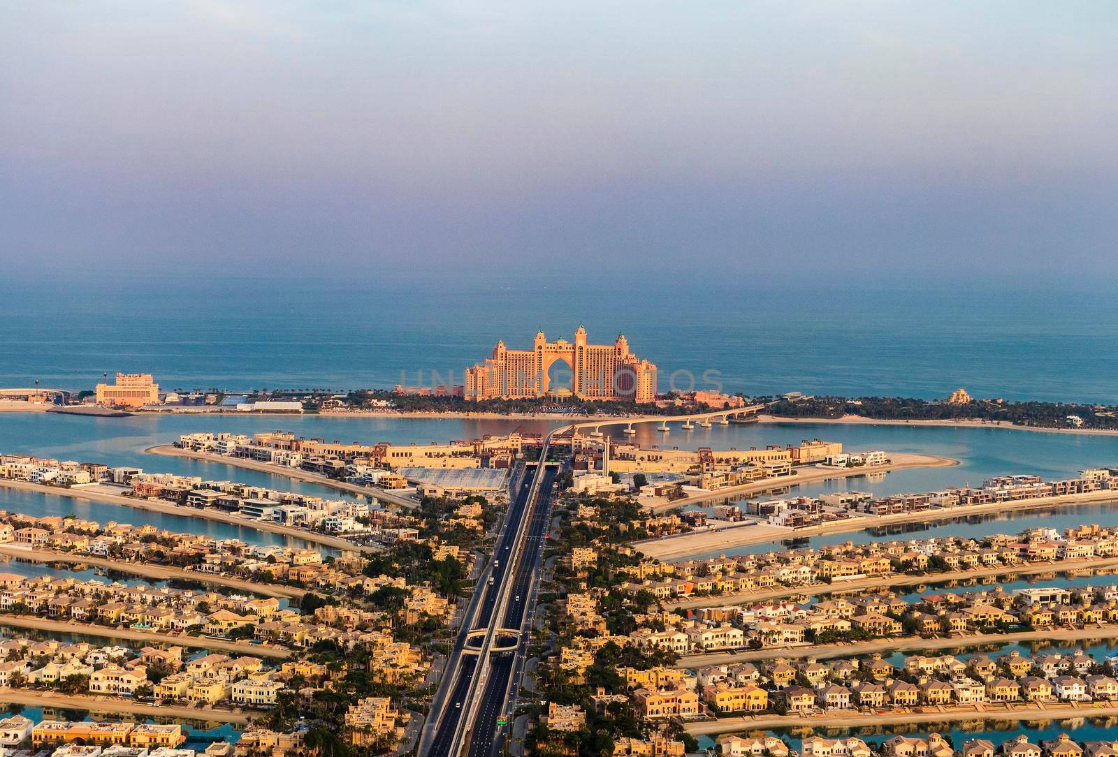 Dubai, UAE - 09.24.2021 Man made island, Palm Jumeirah, Atlantis hotel.