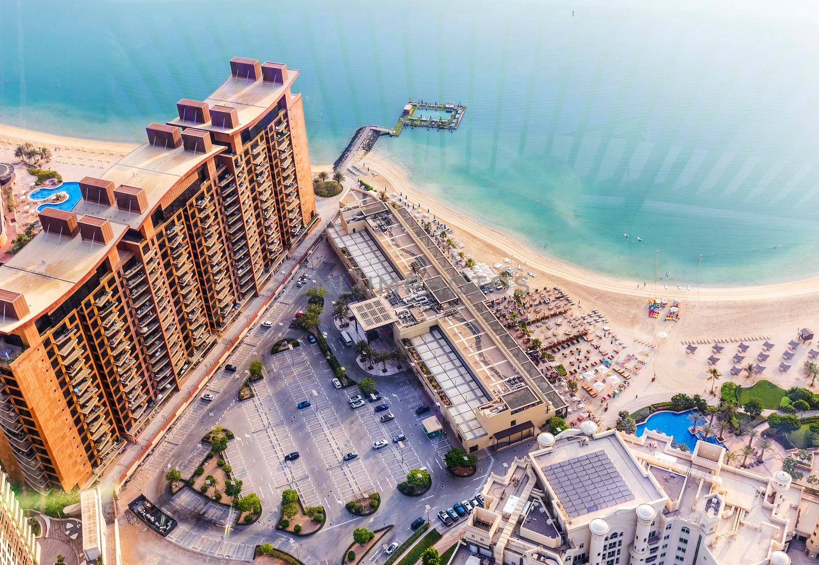Dubai, UAE - 09.24.2021 Areal view from The View at The Palm.