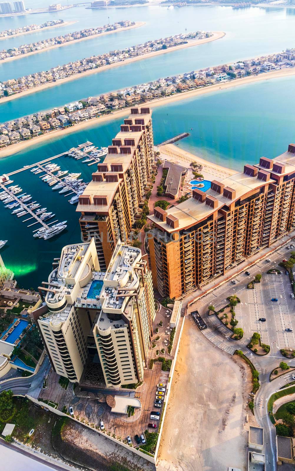 Dubai, UAE - 09.24.2021 Areal view from The View at The Palm.