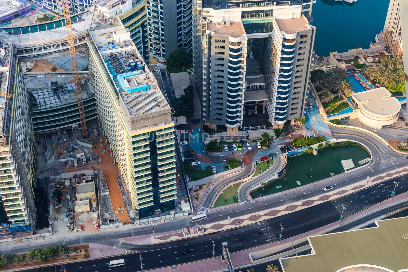 Dubai, UAE - 09.24.2021 Areal view from The View at The Palm