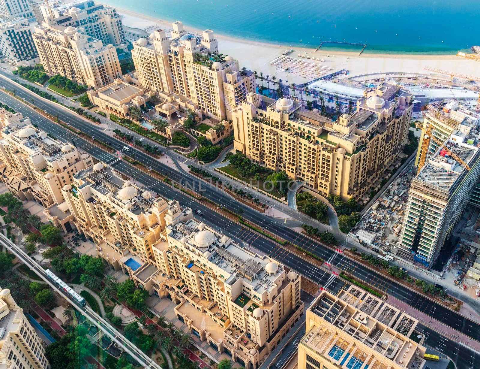 Dubai, UAE - 09.24.2021 Areal view from The View at The Palm.