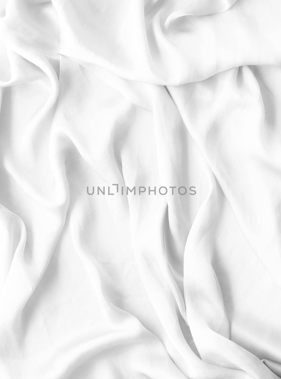 Fashion brand, elegant fabric and girly glamour concept - Luxury white soft silk flatlay background texture, holiday beauty abstract backdrop