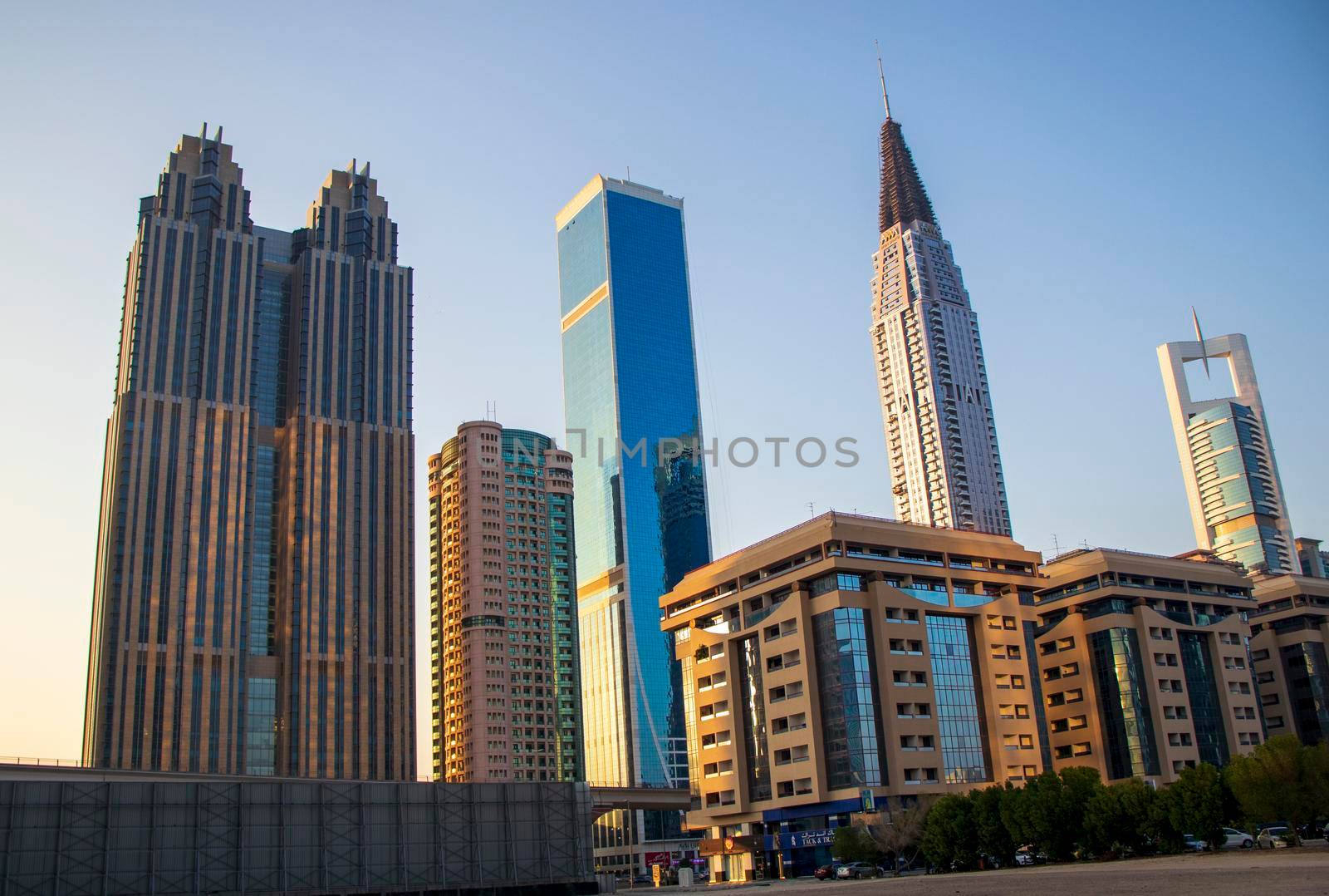 View of some skyscrapers along the Sheikh Zayed Road in Dubai. Outdoors