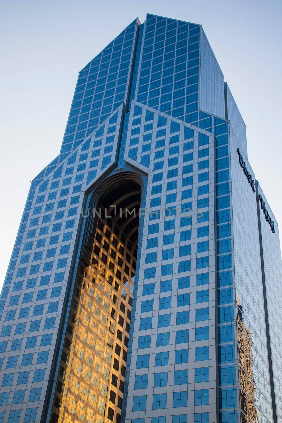 One of the very well known landmarks of Dubai, Dusit Thani hotel. Outdoors
