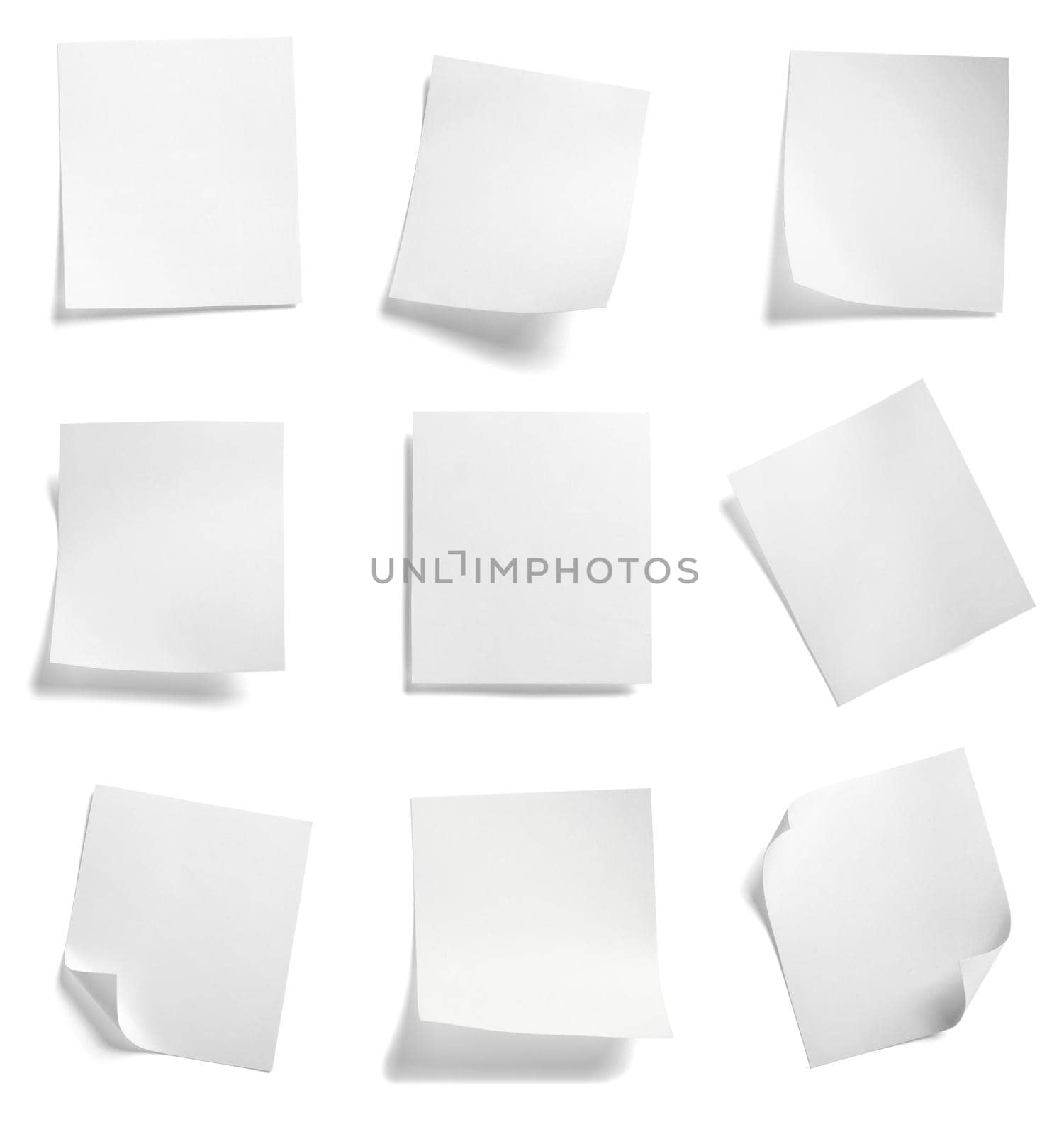 close up of a note paper on white background