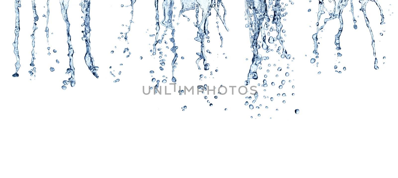 close up of a water drops on white background