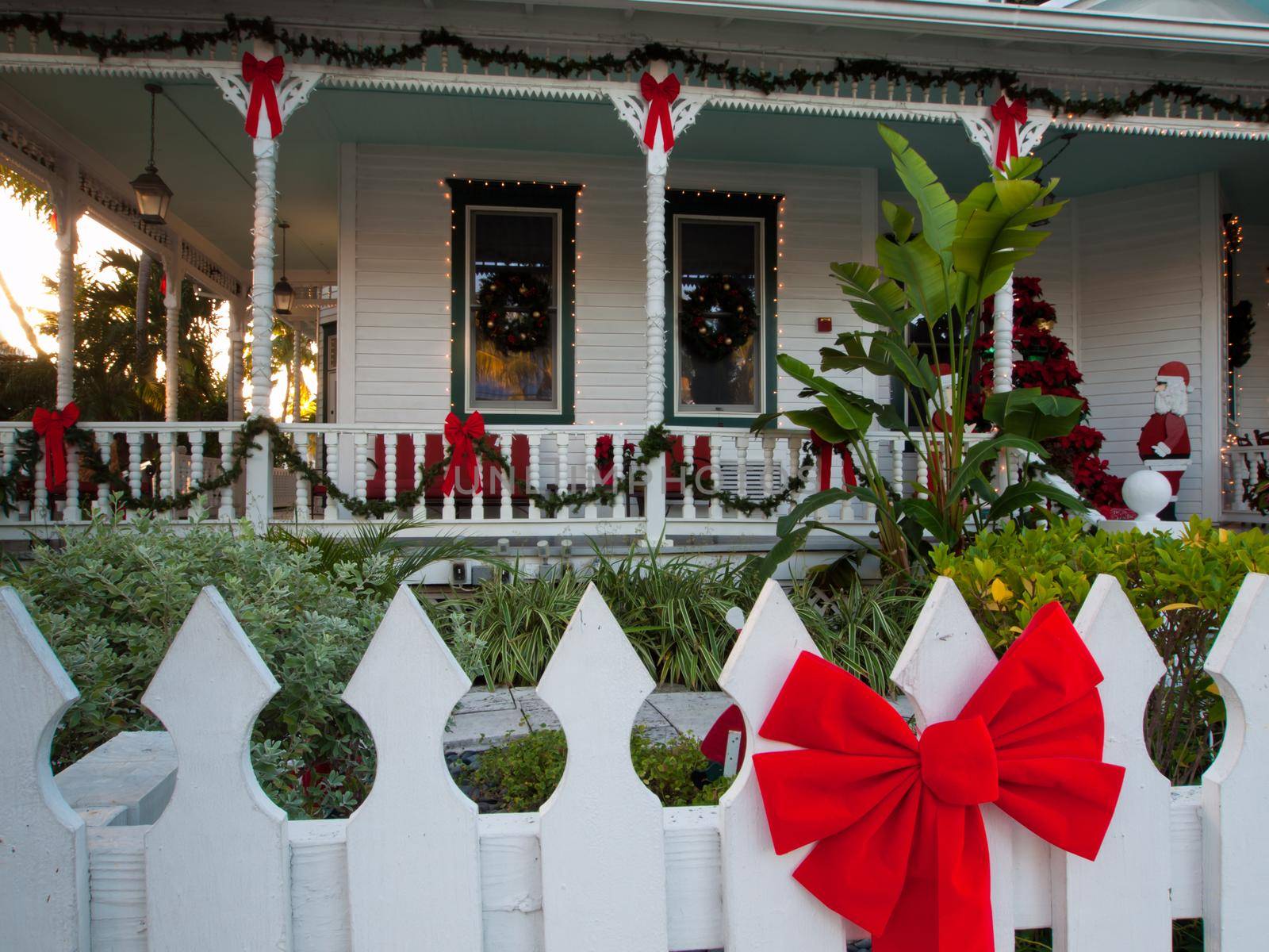 Hose decorated for Christmas on Key West, Florida.