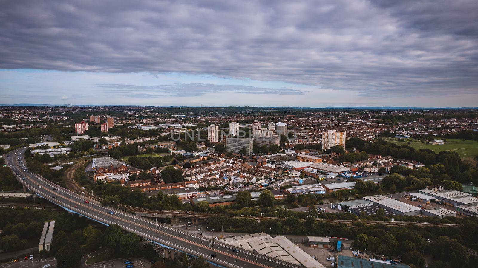 aerial view of Bristol, United Kingdom. High quality photo