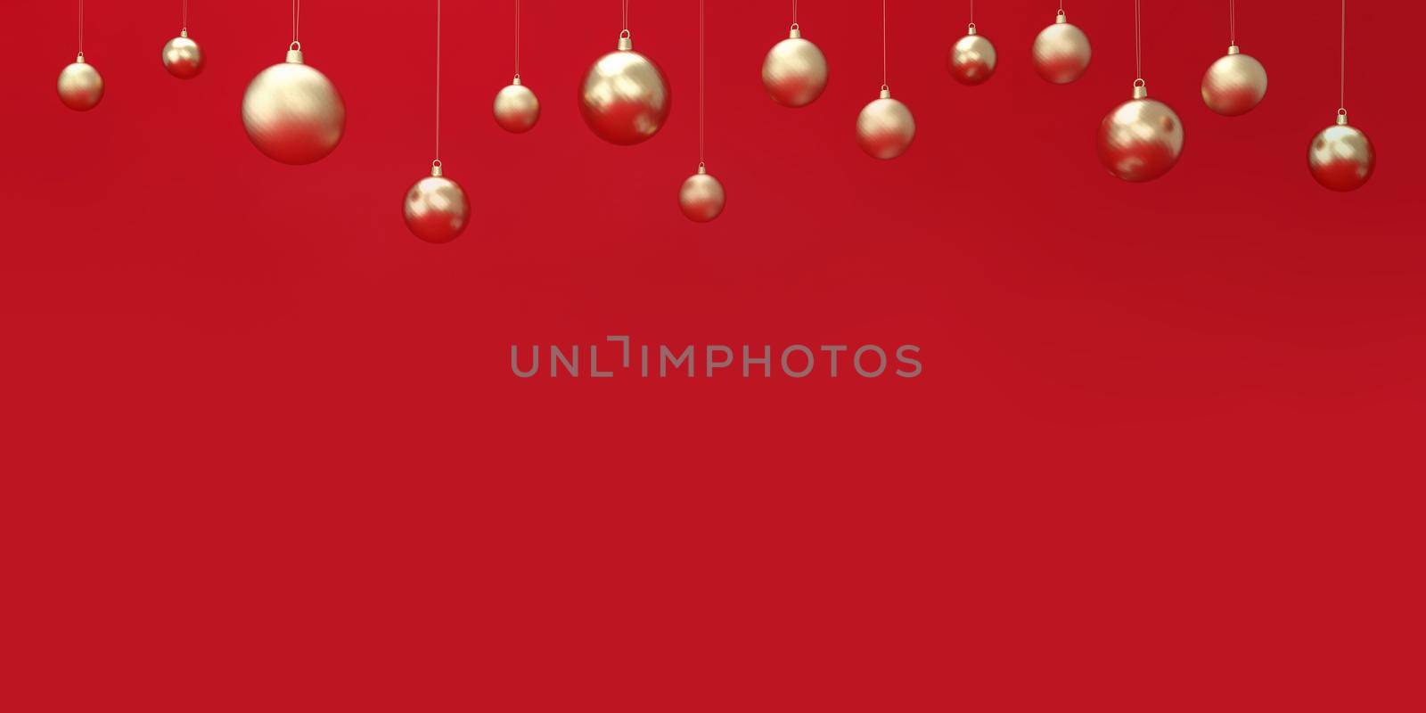 Christmas balls on red background. by ImagesRouges