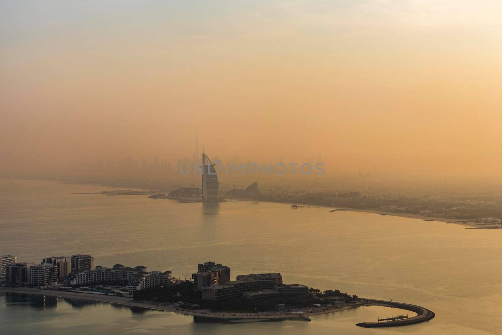 Dubai, UAE - 09.24.2021 Dubai city skyline on early morning hour. Urban by pazemin