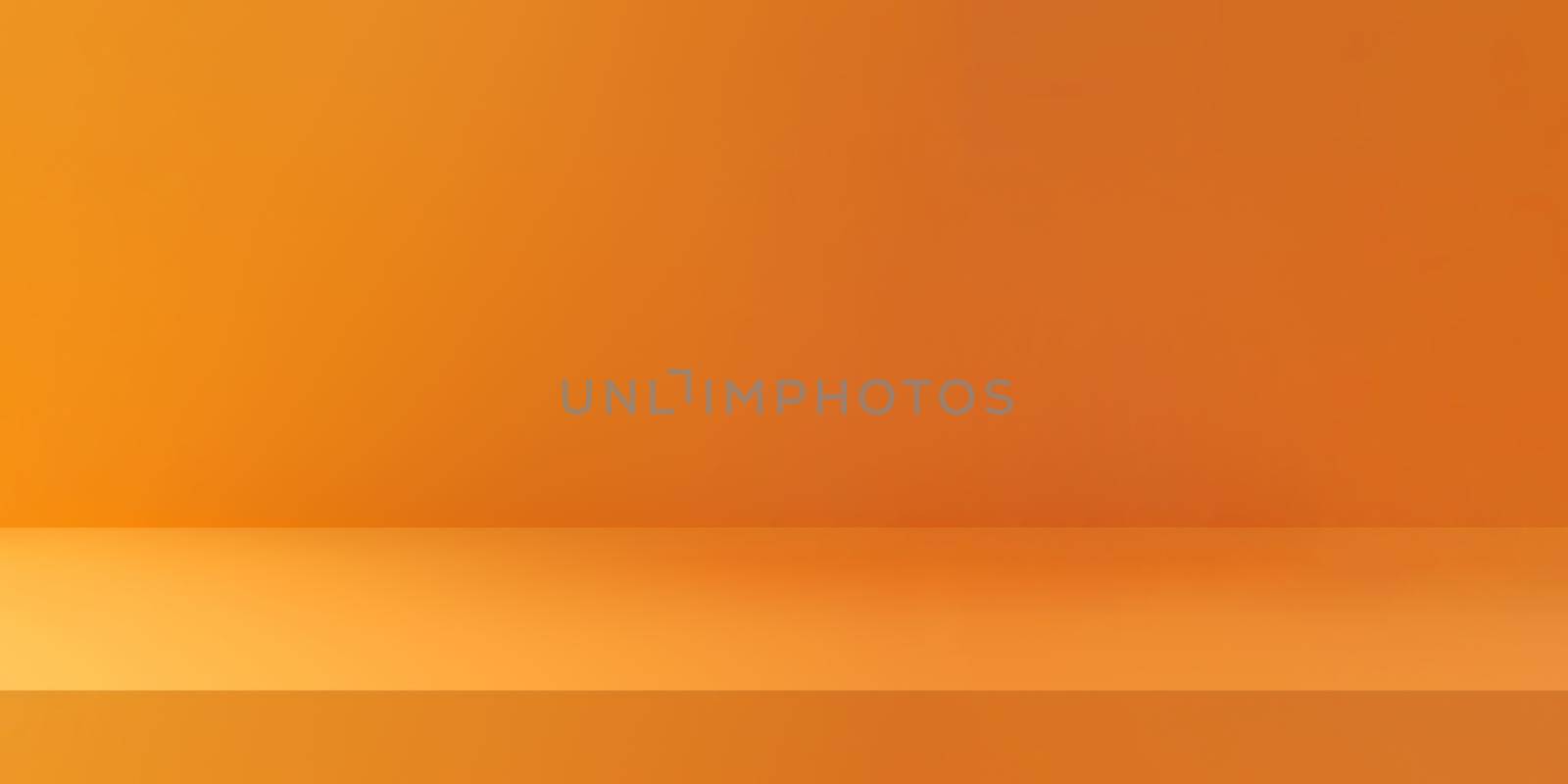 Autumn orange studio background. 3d rendering.