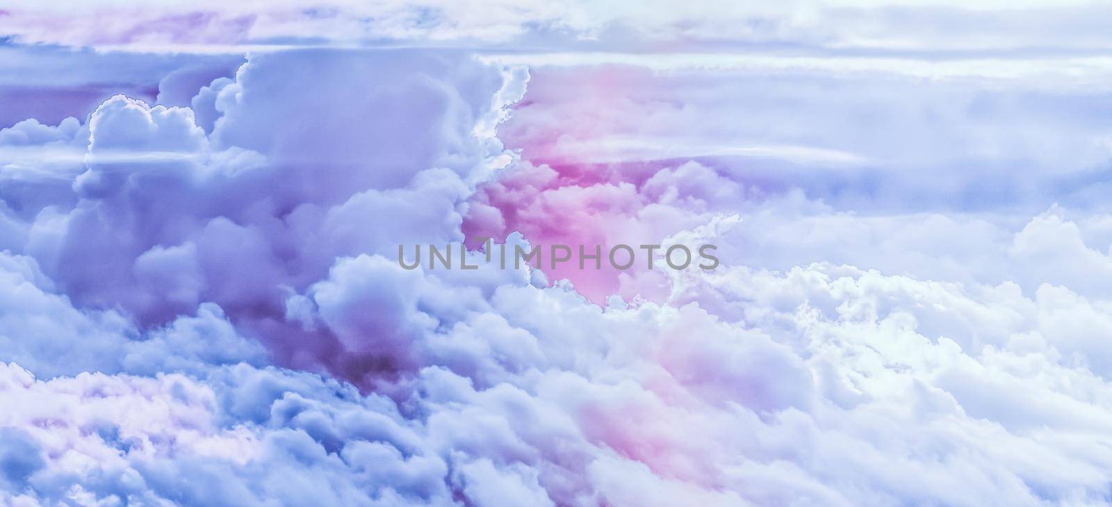 Magical dream, nature backdrop and spiritual holiday concept - Dreamy surreal sky as abstract art, fantasy pastel colours background for modern design