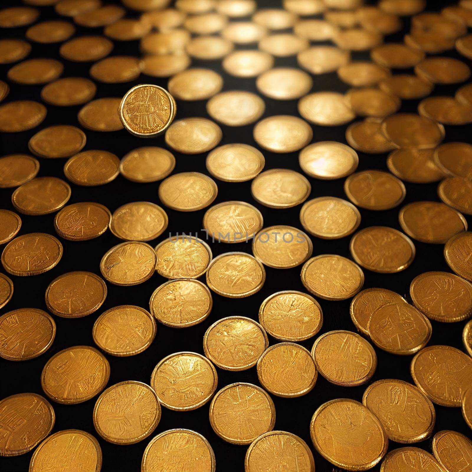 Gold coins on the table by NeuroSky