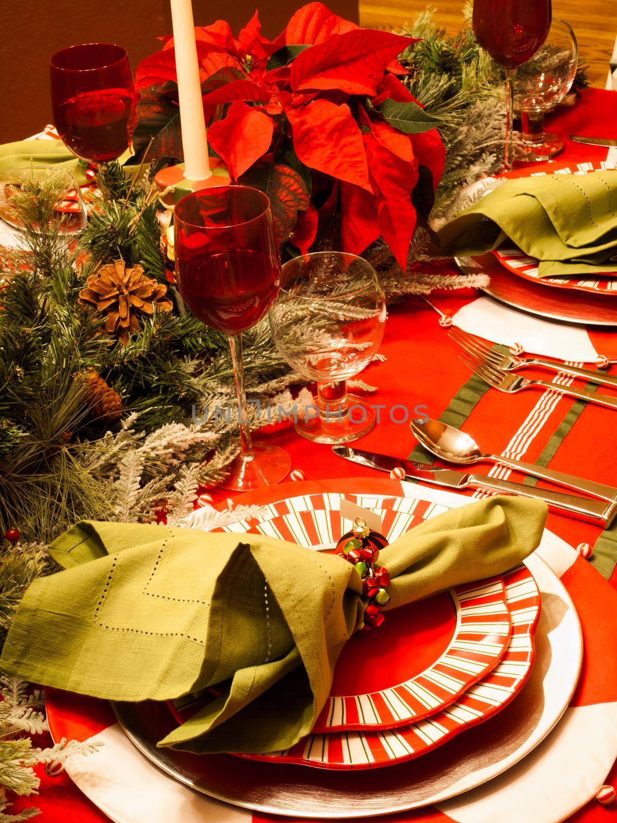 A table set for a holiday meal.
