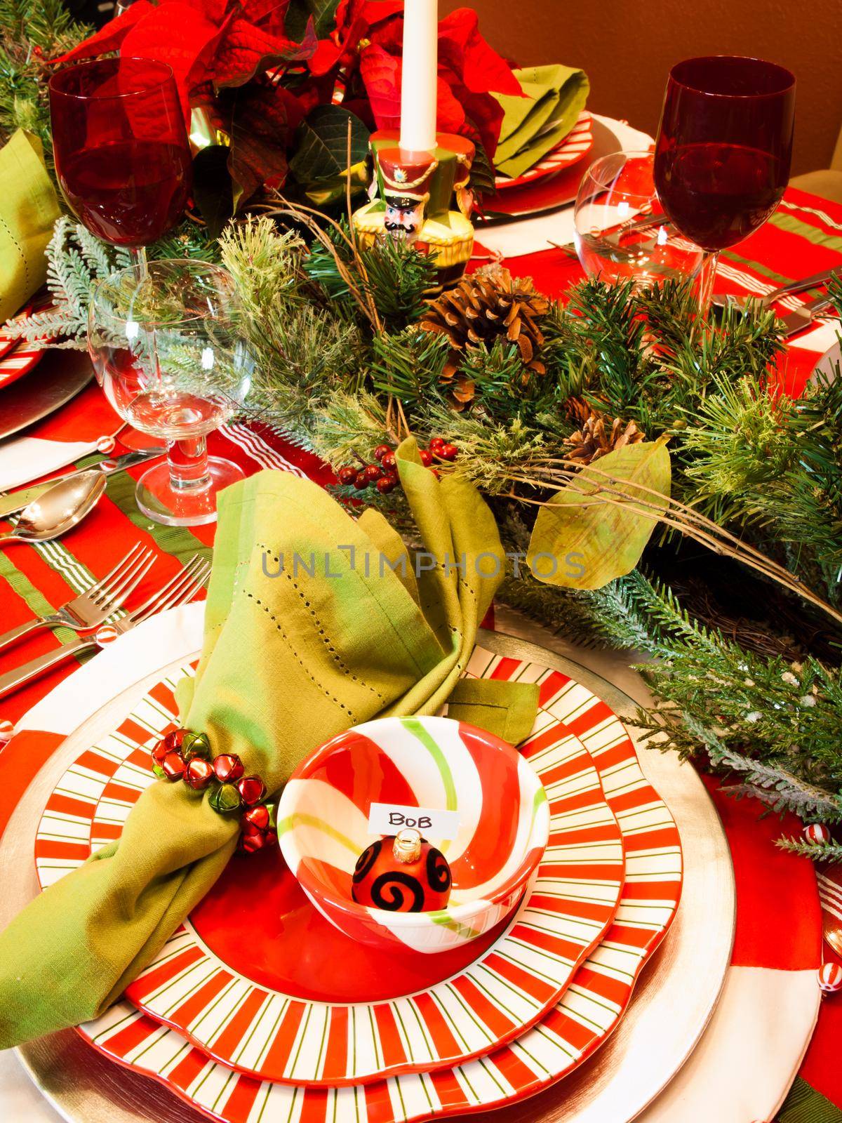 A table set for a holiday meal.