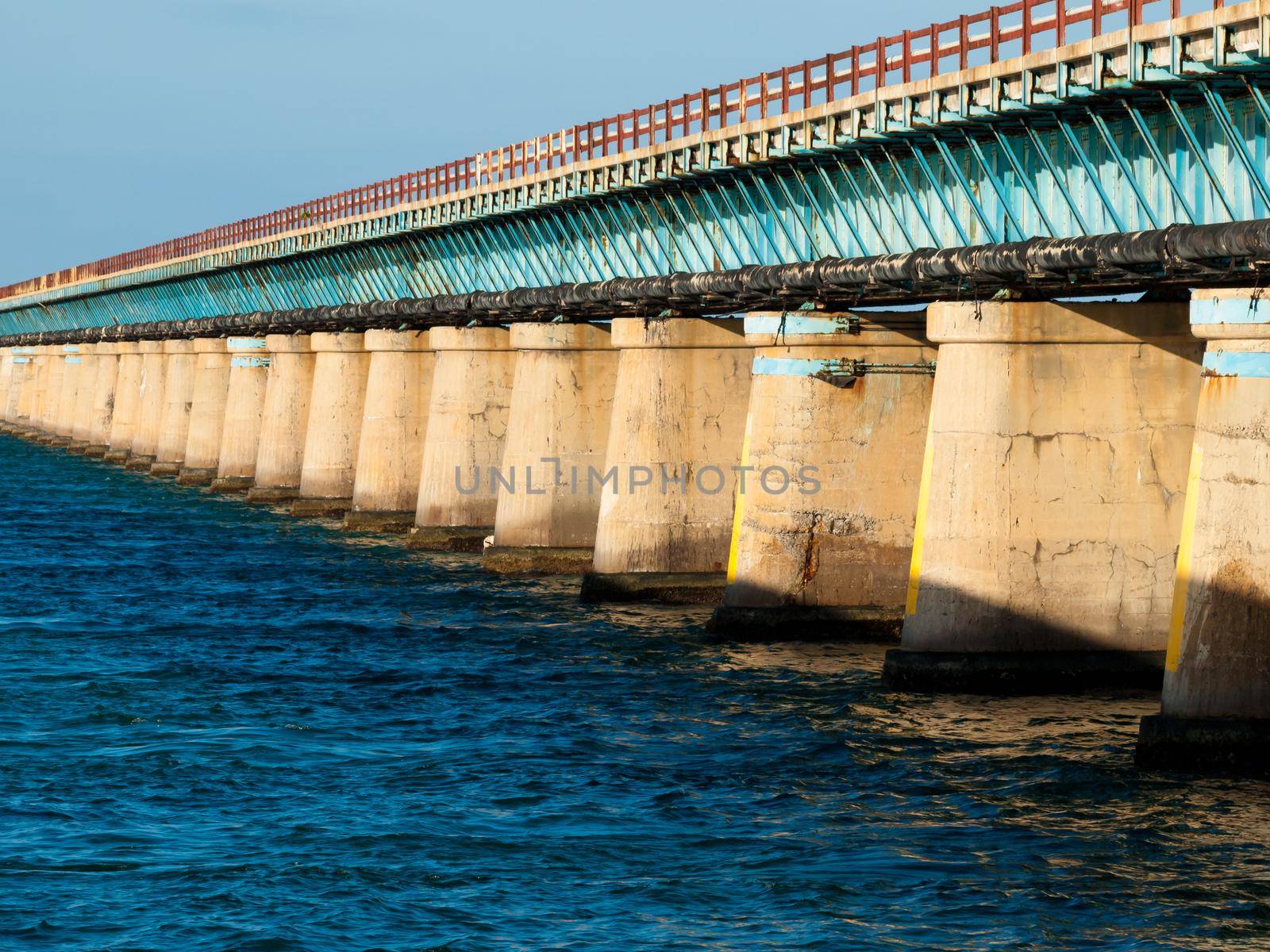 The Seven Mile Bridge is a famous bridge in the Florida Keys.