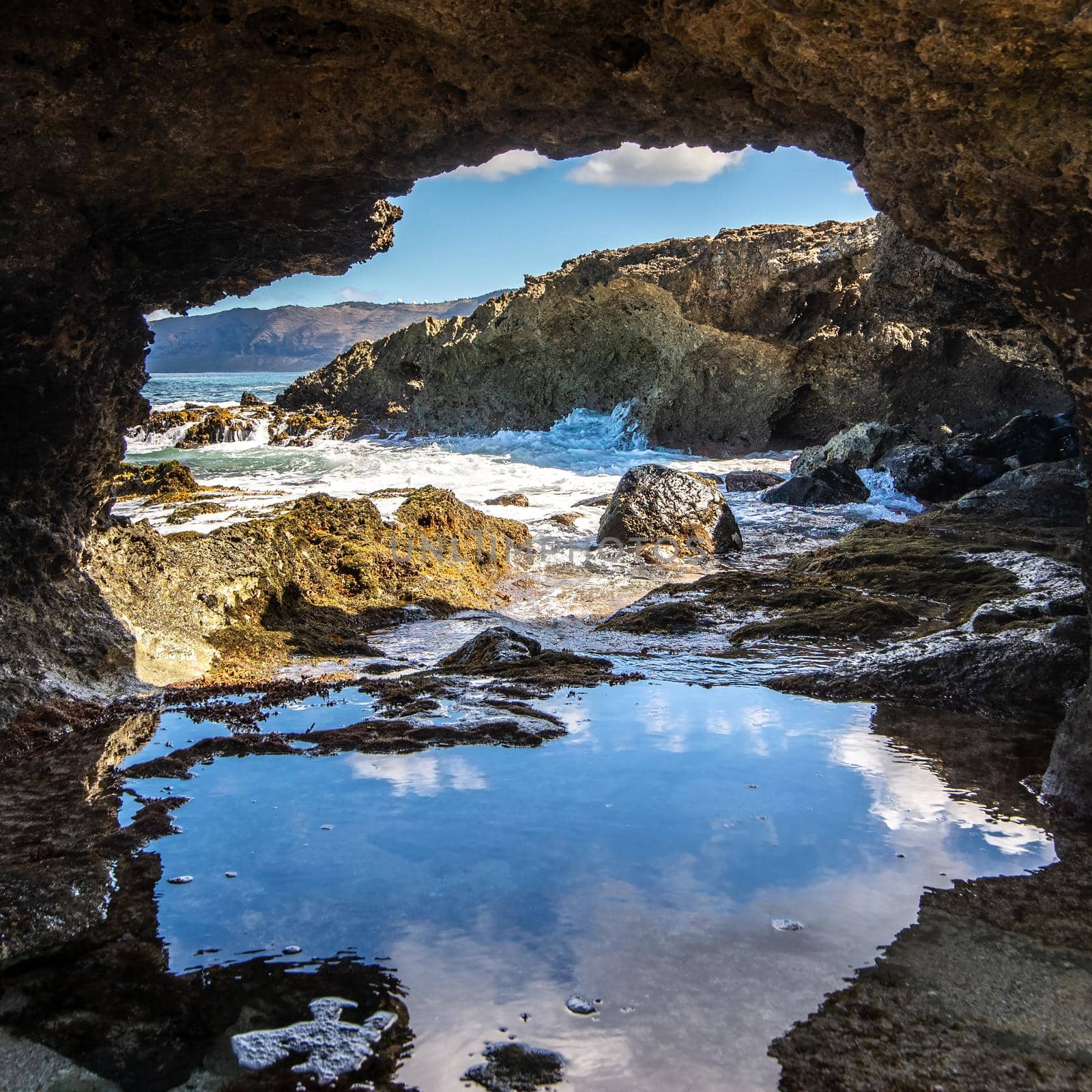 Kea'au Beach Park rocky scenes in oahu hawaii by digidreamgrafix