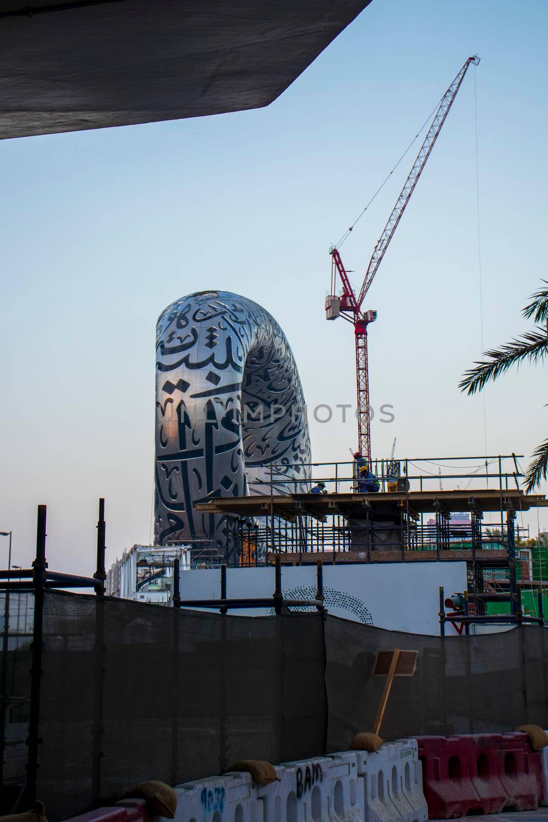 View of a Museum of the future on last stages of construction. Dubai,UAE. Outdoors