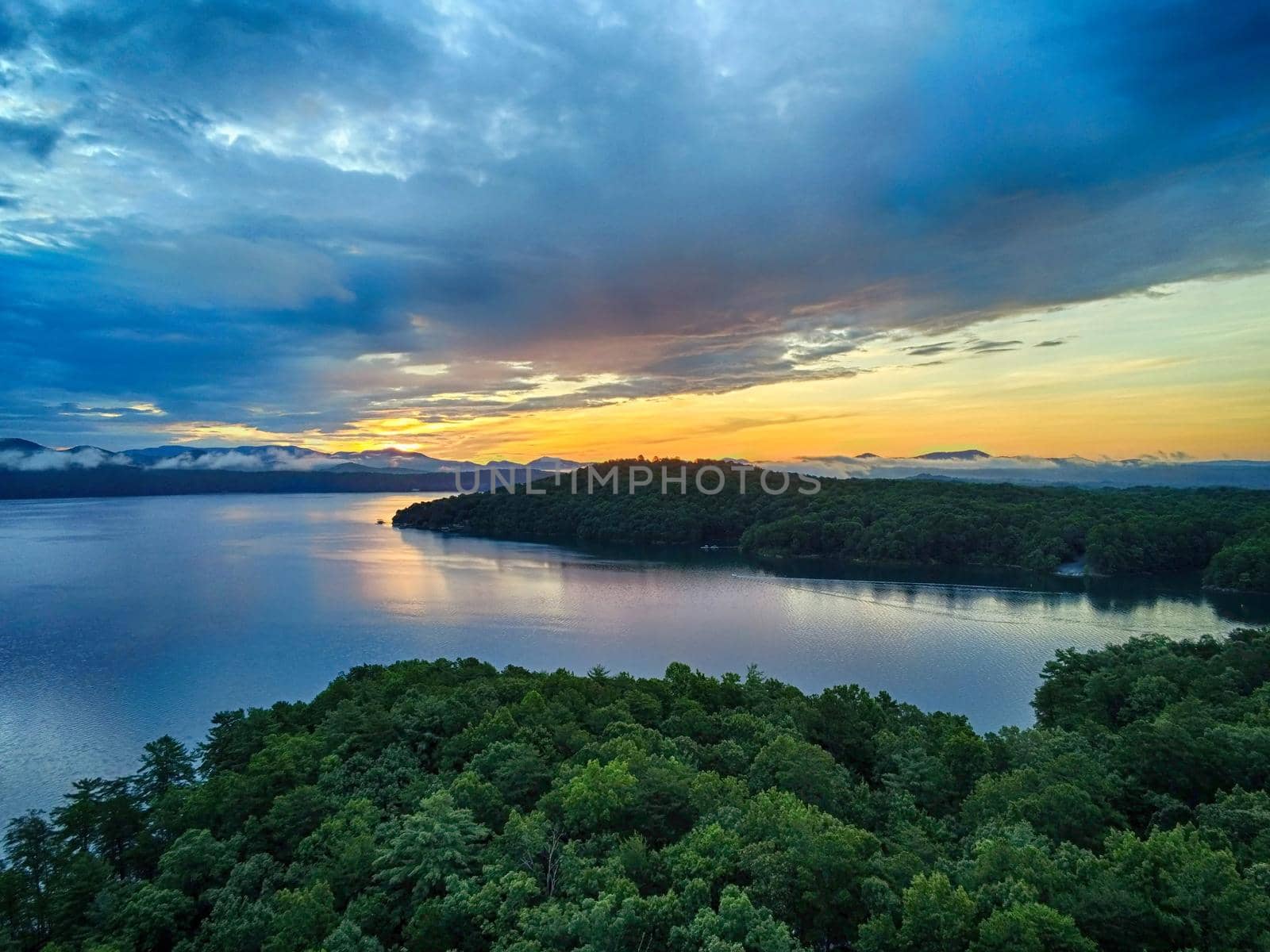 beautiful early morning sunrise on lake jocassee south carolina by digidreamgrafix