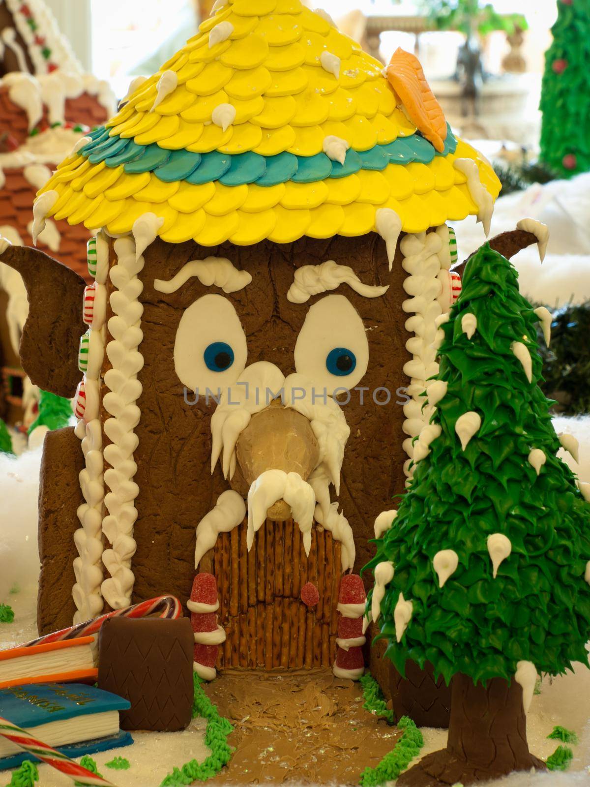 Gingerbread house in historical Broadmoor Hotel during the White Lights ceremony.