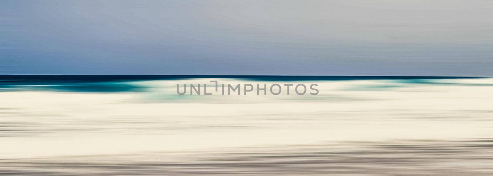 Abstract sea background, long exposure view of dreamy ocean coast in summer by Anneleven