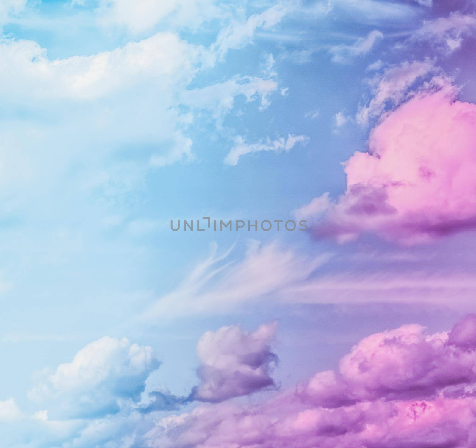 Dreamy surreal sky as abstract art, fantasy pastel colours background for modern design by Anneleven