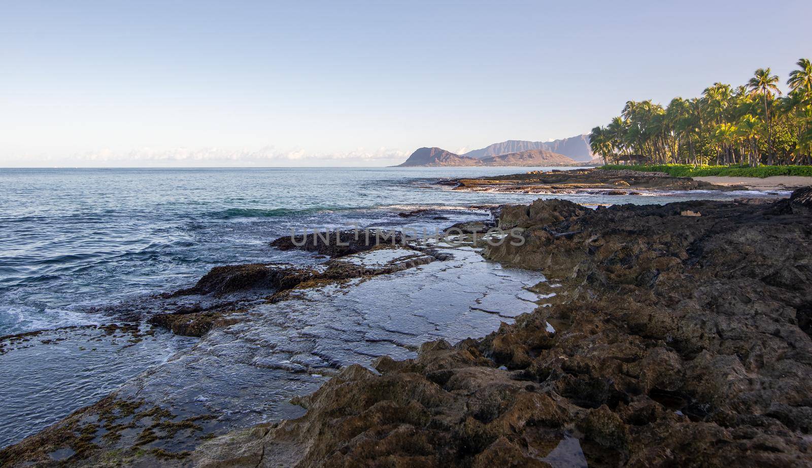 oahu hawaii secret beach lagoon near luxury resorts by digidreamgrafix