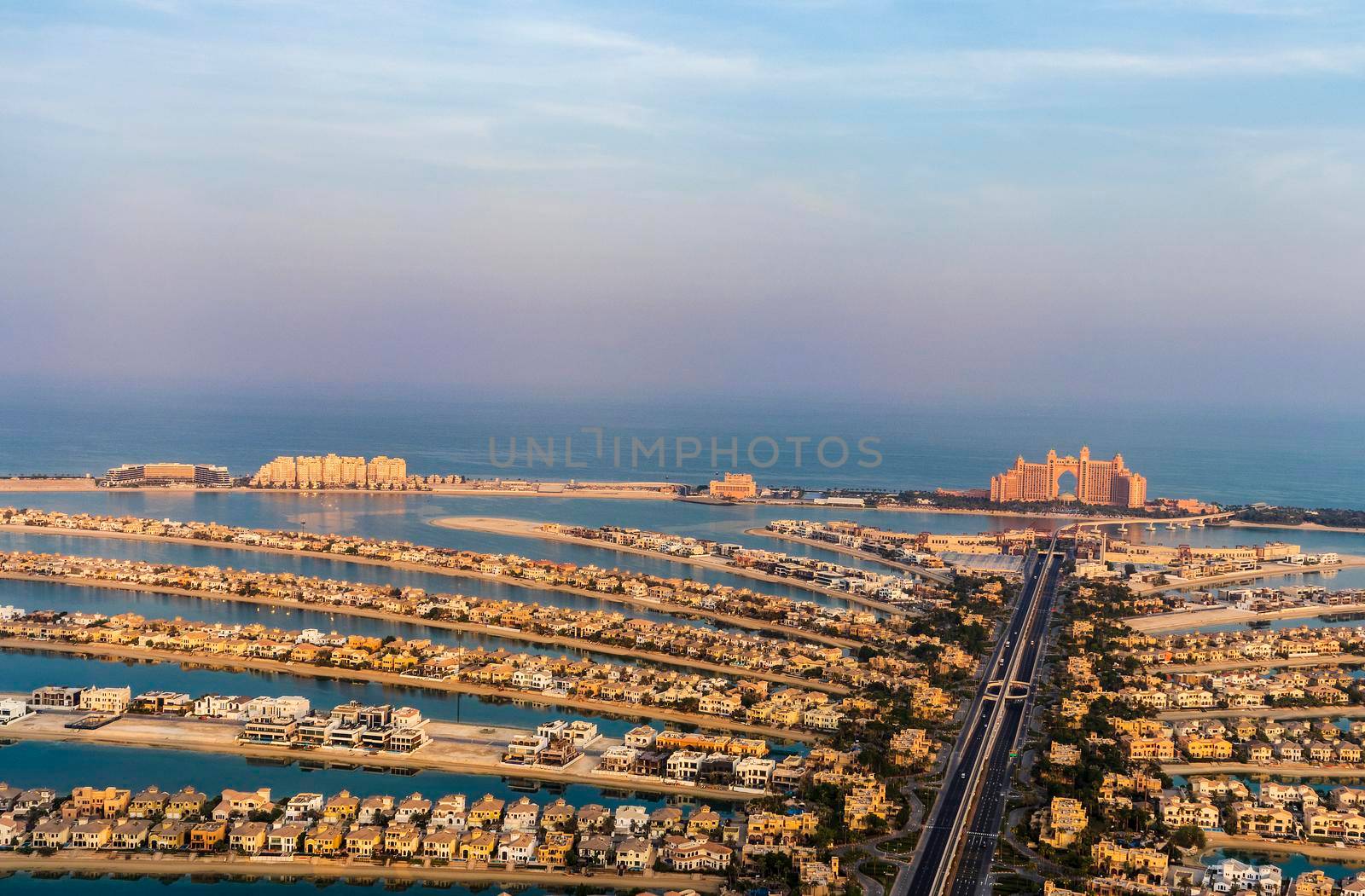 Dubai, UAE - 09.24.2021 Man made island, Palm Jumeirah, Atlantis hotel.