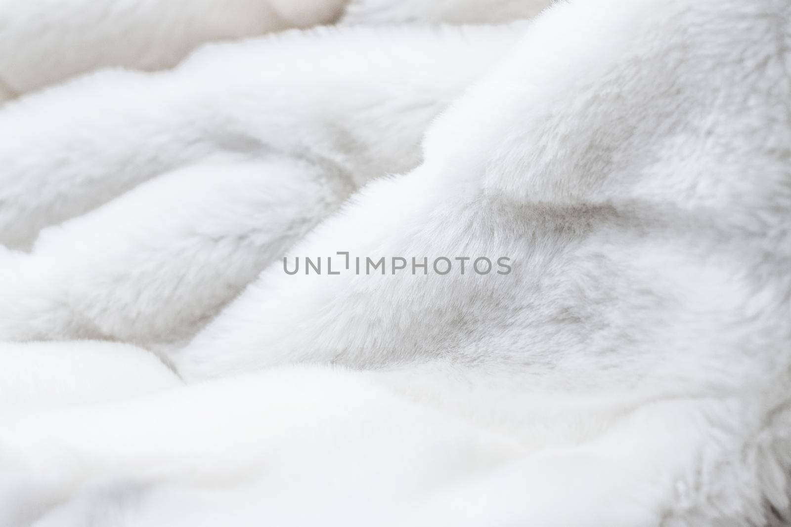 Fashion design, warm winter clothing and vintage material concept - Luxury white fur coat texture background, artificial fabric detail