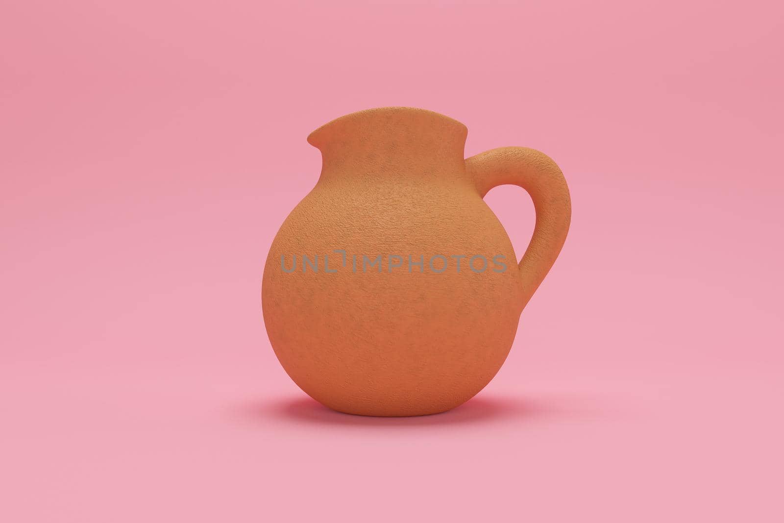 3d rendering Image of Jewish holiday Hanukkah with jar on a pink background.