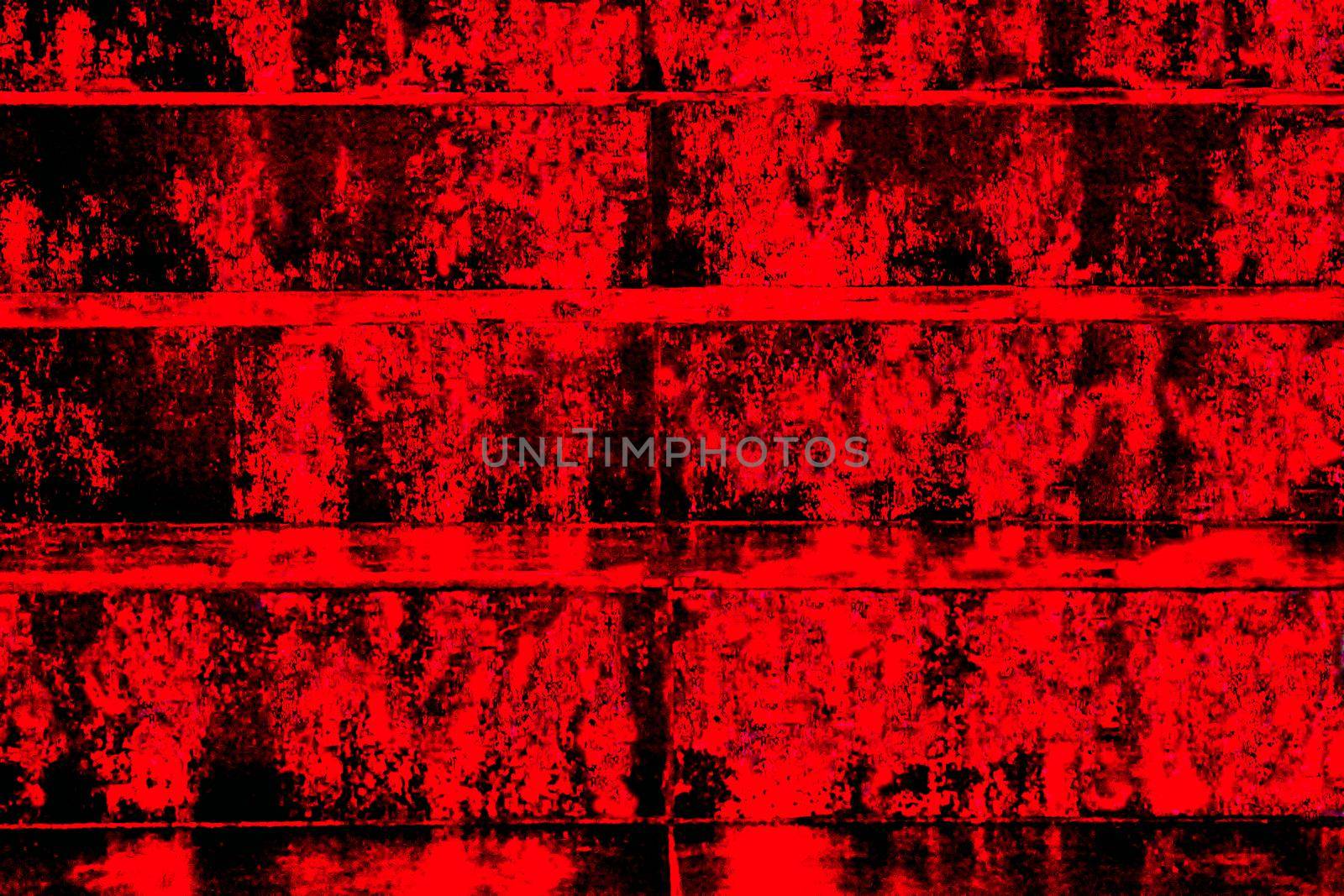 a continuous vertical brick or stone structure that encloses or divides an area of land. Red dark spotted steps as abstract background