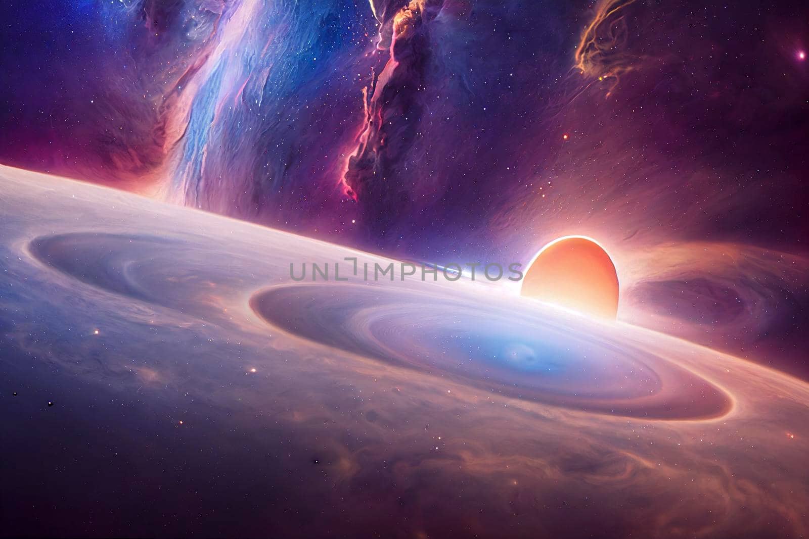 Amazing sci-fi background - supernatural extraterrestrial life form in deep outer space, another world