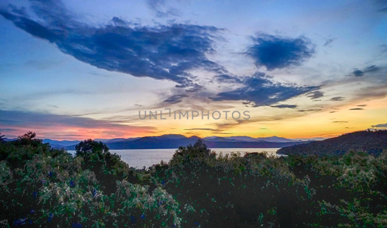 beautiful early morning sunrise on lake jocassee south carolina by digidreamgrafix