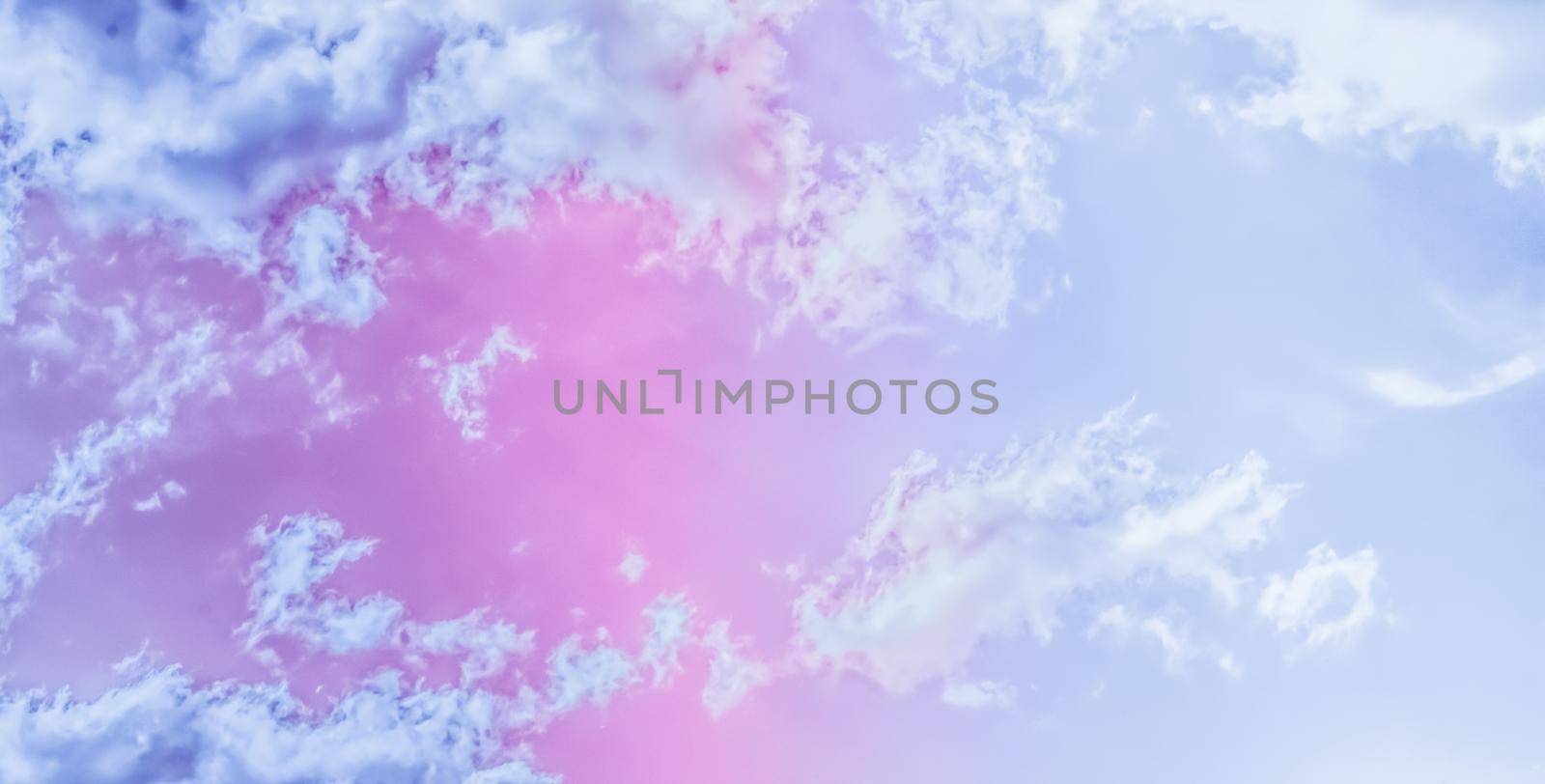 Magical dream, nature backdrop and spiritual holiday concept - Dreamy surreal sky as abstract art, fantasy pastel colours background for modern design