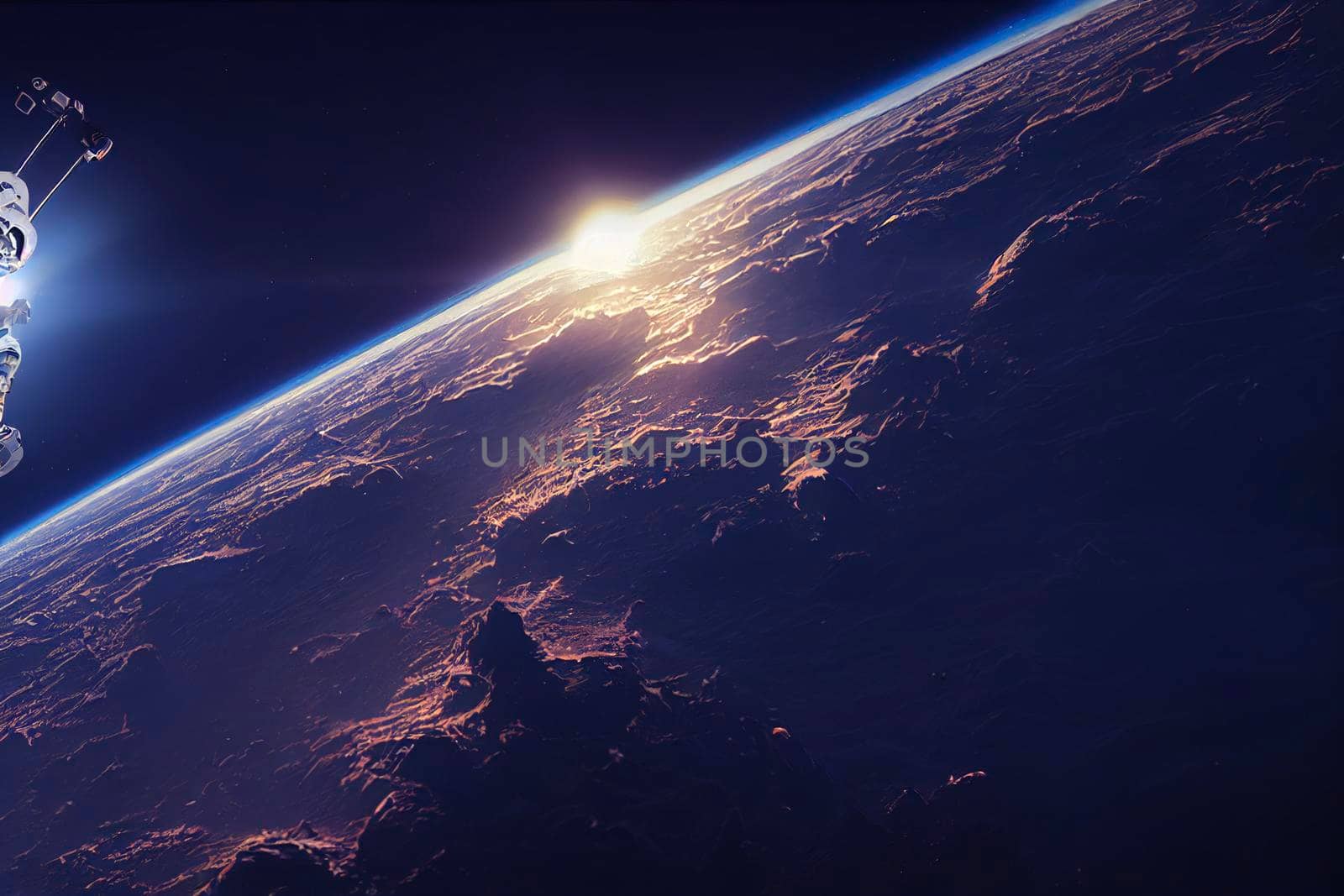 Amazing sci-fi background - supernatural extraterrestrial life form in deep outer space, another world