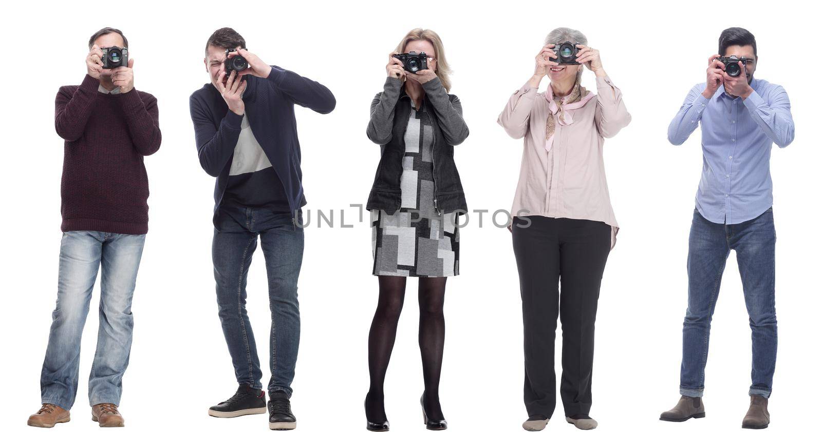 Many Double Twelve Group paparazzi photographers with cameras by asdf