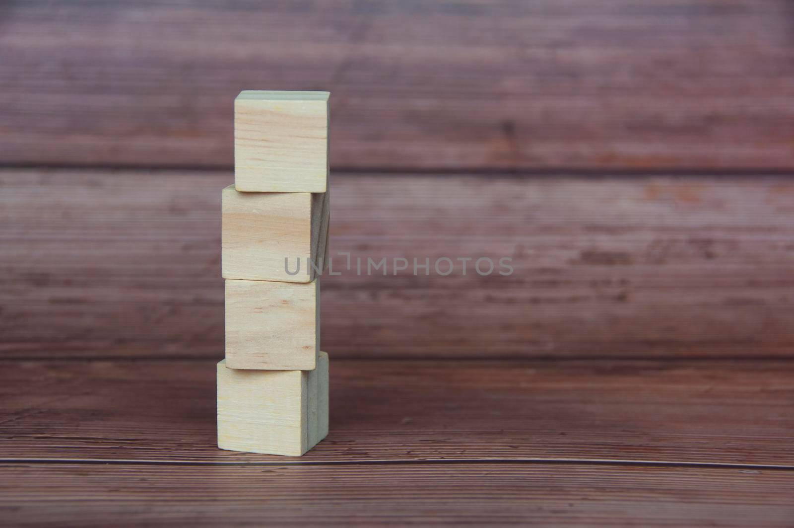 Wooden blocks with customizable space for text or ideas. Copy space.