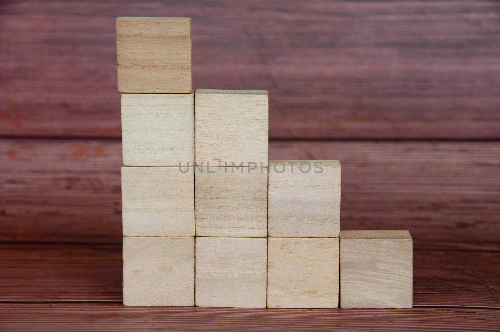 Wooden blocks with customizable space for text or ideas. Copy space.
