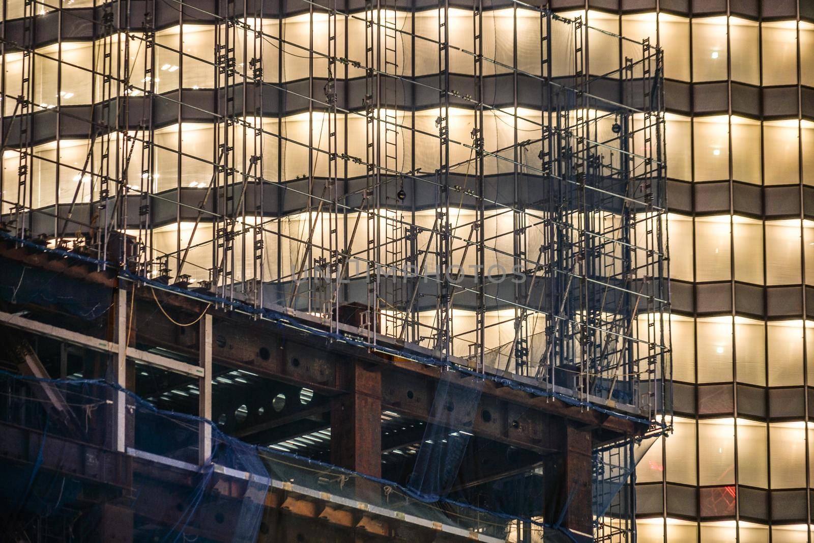 Office building construction site (Yokohama Minato Mirai). Shooting Location: Yokohama-city kanagawa prefecture