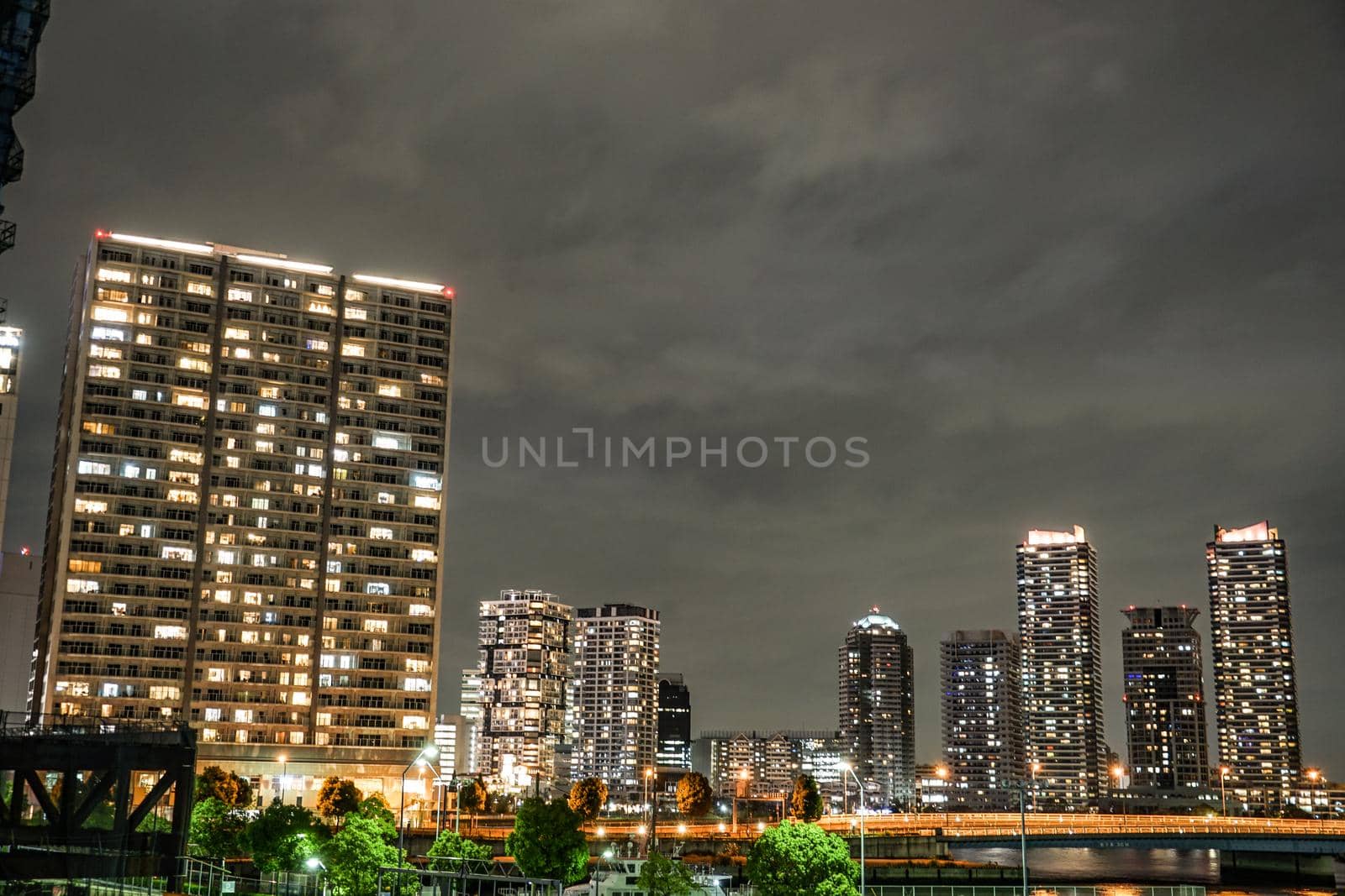 Night view of Yokohama, Minato Mirai. Shooting Location: Yokohama-city kanagawa prefecture
