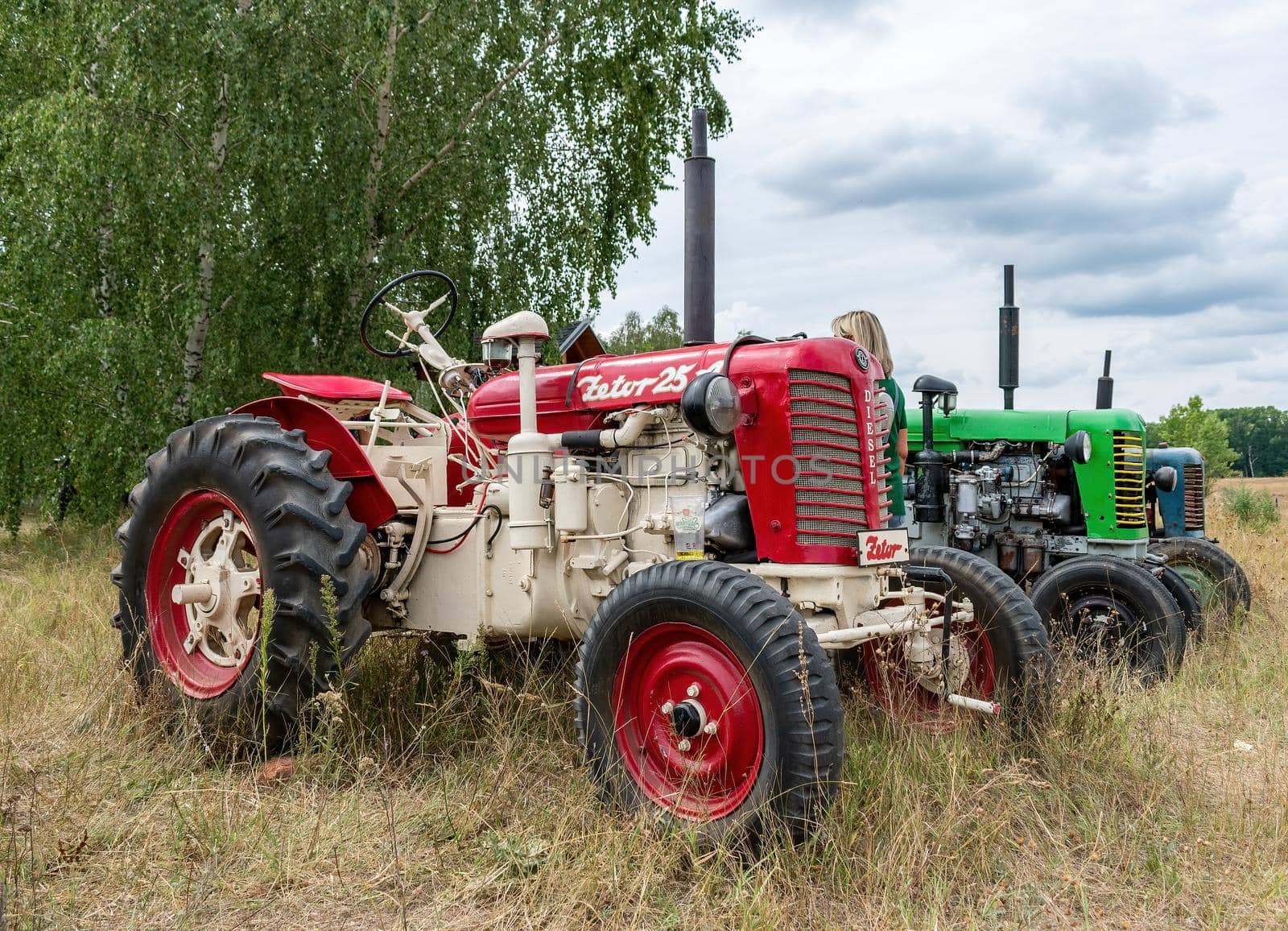 Hodonin - Panov, Czech Republic - July 20, 2022 Exhibition of contemporary and historical tractors - Zetor 25 tractor