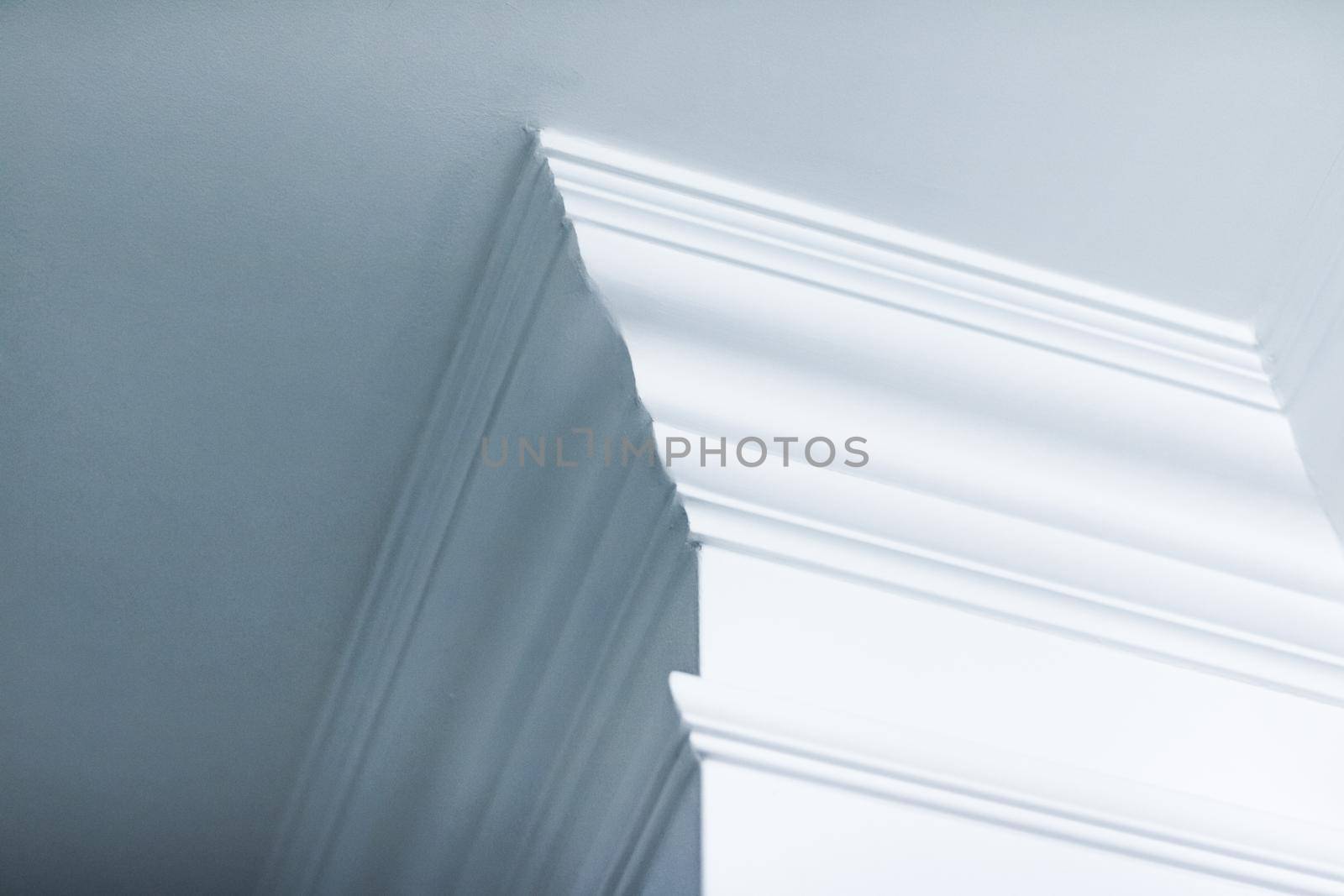 House renovation, home decoration and real estate concept - Molding on ceiling detail, interior design and architectural abstract background