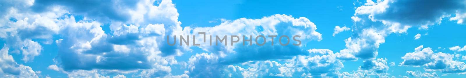 Beautiful blue sky with clouds. Selective focus. Nature.
