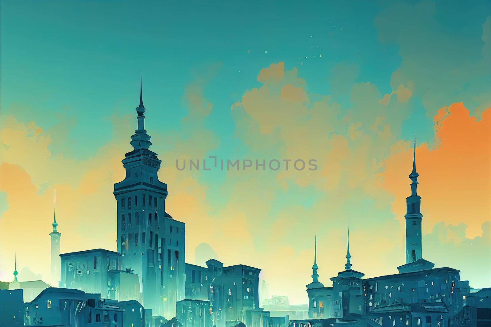 Bratislava. High quality 2d illustration