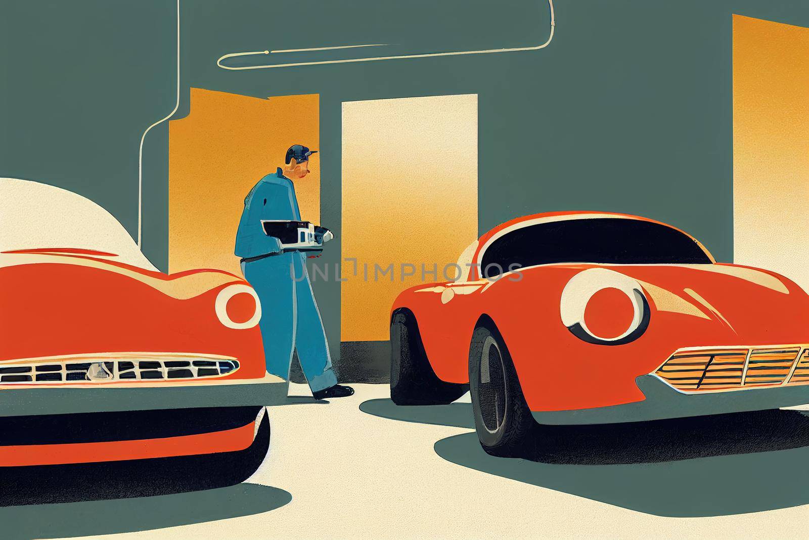 Automotive Technician. High quality 2d illustration