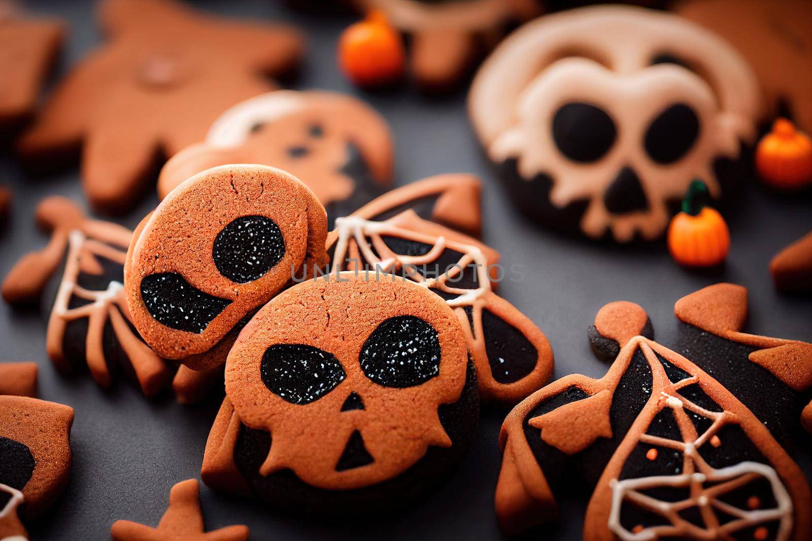 Halloween Gingerbread Cookies. High quality 2d illustration