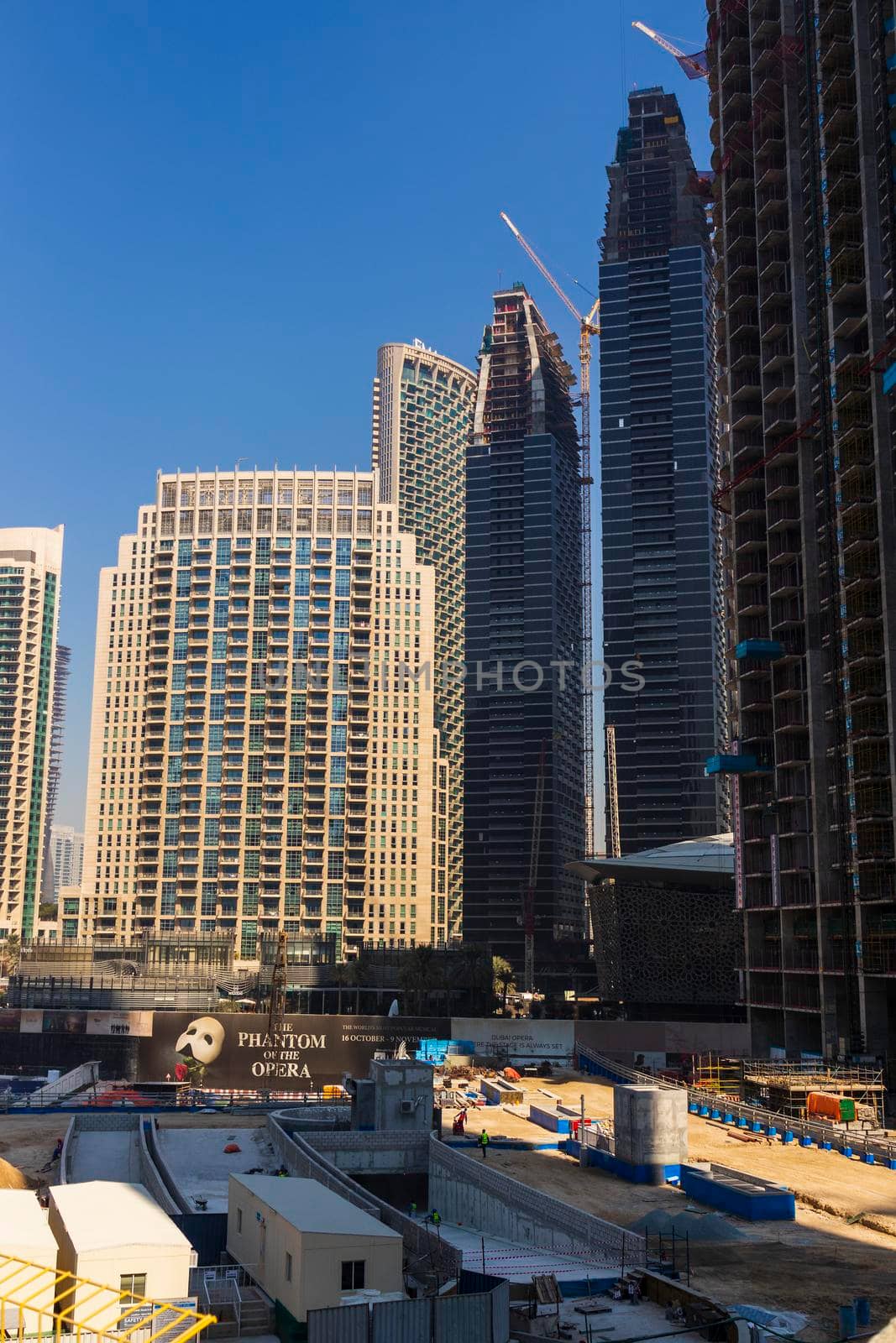 Dubai, UAE - 02.04.2021 Construction site in downtown