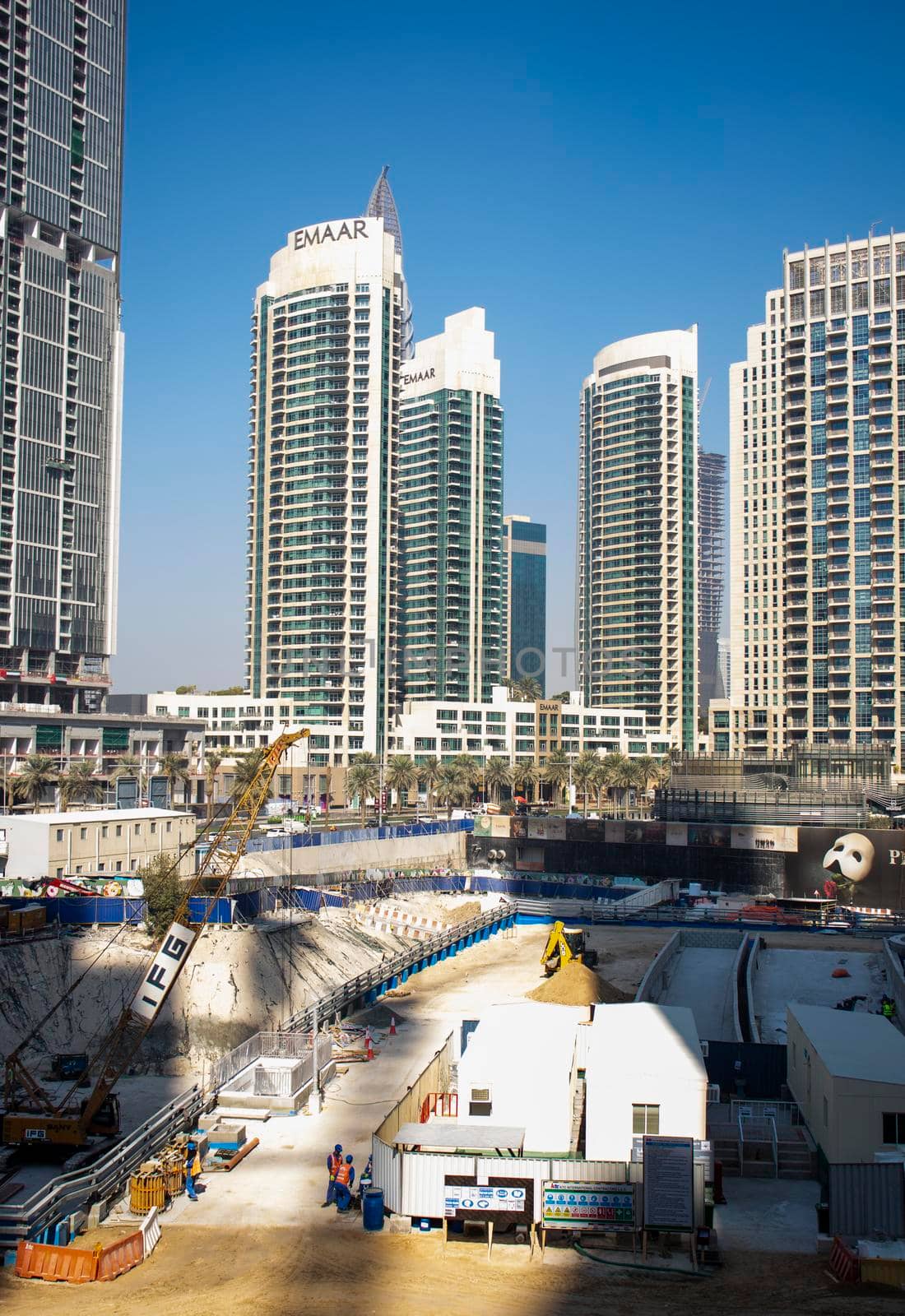 Dubai, UAE - 02.04.2021 Construction site in downtown