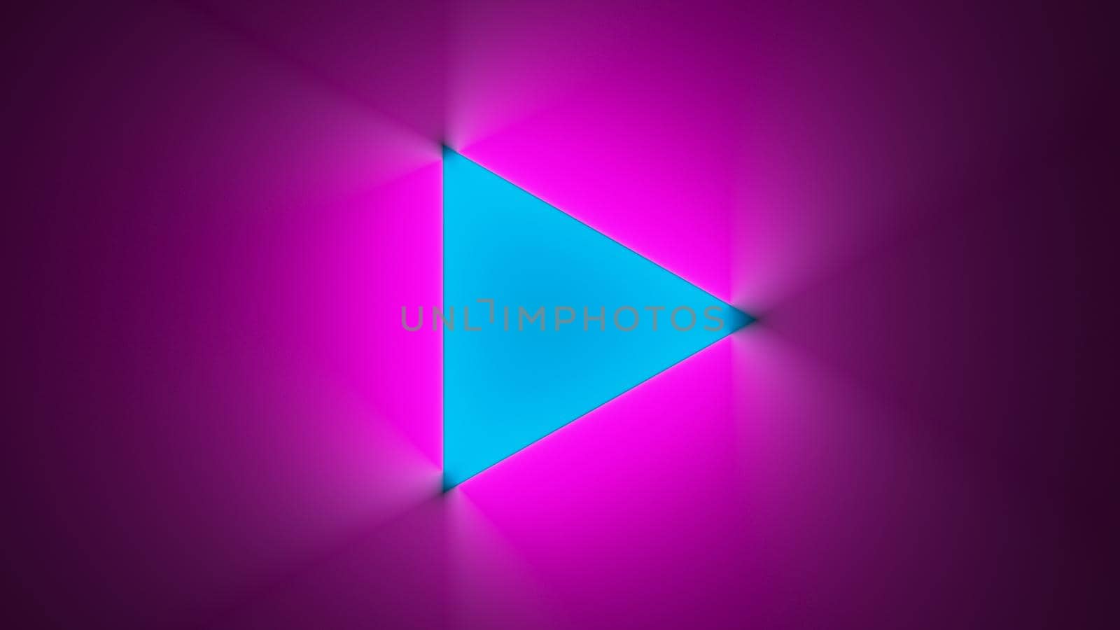 Neon triangle purple background. Futuristic technology purple wallpaper.